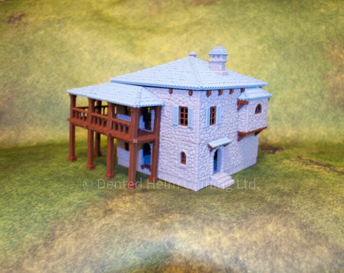 Featured listing image: Table-Ready NEW!! COLOR Port Tavern village terrain building by Printable Scenery