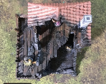 Ruined Warehouse village terrain building by Printable Scenery