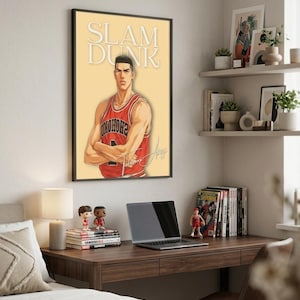 Slam Dunk Poster Takenori Akagi Wall Art, Shohoku Captain Printable Anime Print, Digital Download A2 A3 A4, Retro Manga Decor