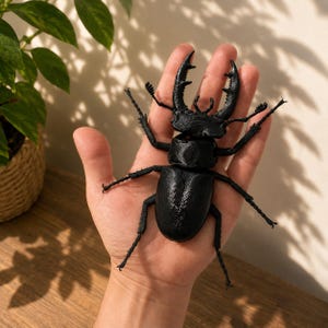 Model met gelede hertkever | Groot 3D-geprint insectenbureaudecor