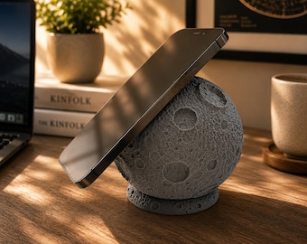 Moon Charging  Stand, Lunar Phone Dock, MagSafe Holder, Bedside Organiser, Unique Tech Gift
