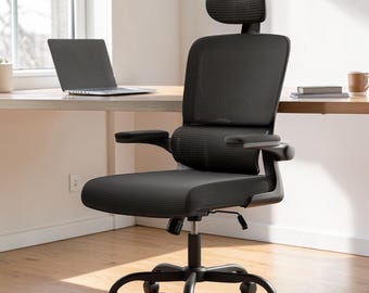 Ergonomischer Bürostuhl mit verstellbarer Kopfstütze Mesh Schreibtischstuhl für Home Office Studie Gaming