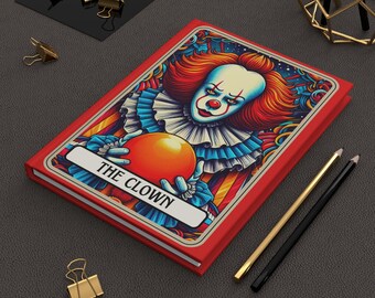 Journal à couverture rigide du Clown | Carnet ligné, illustrations d'horreur Pennywise