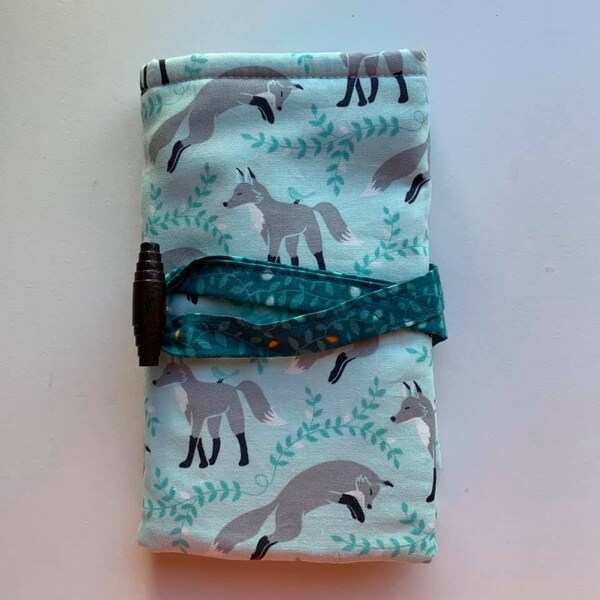 DESTASH Knitting Needle Case Holder Handmade Fabric Needle Organizer Interchangeable Needles