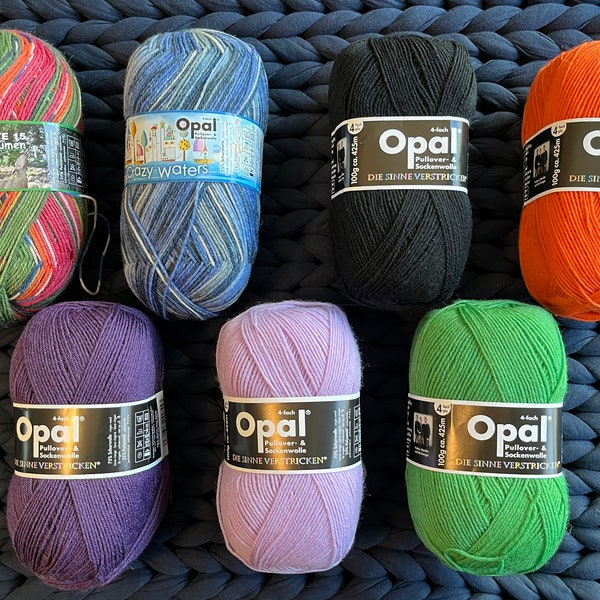 DESTASH Opal Fingering Weight Sock Yarn Knitting Crochet Various Colors Schafpate Crazy Waters