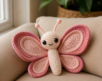 Butterfly Amigurumi Crochet Pattern PDF, Cute Butterfly Crochet Tutorial, Spring Butterfly Plush Pattern, Instant Download