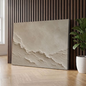 Minimalist Textured Wall Art, Beige Abstract Canvas Print, Neutral Tone Home Decor, Modern Organic Wall Art, Japandi Living Room Art