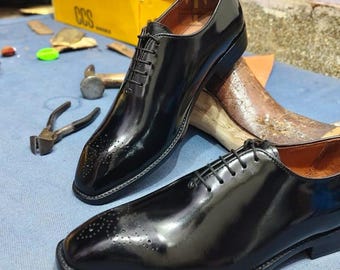 Luxury Black Oxfords | Handmade Calf Leather Dress Shoes: Brogue men Shoes