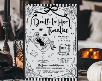 RIP to Twenties, Death to 20s, 30th Spooky Birthday Party Invite, Funeral for Her Youth | Edited, Printed + Shipped