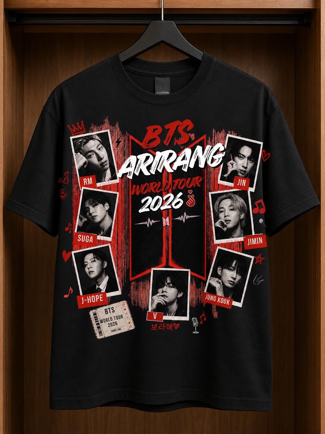 BTS グラフィックプリント Tシャツ Bts Dtf Print - Etsy