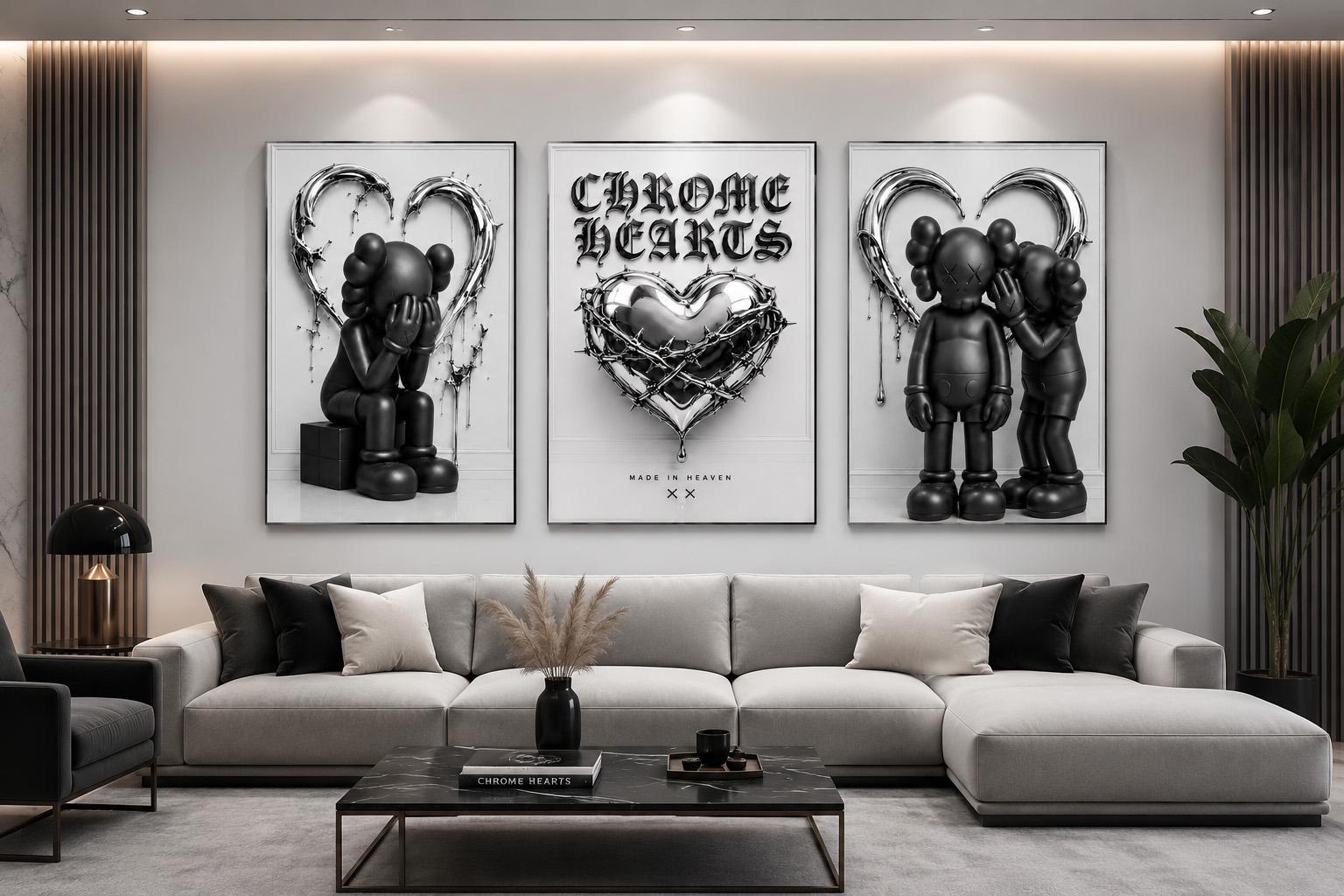 Chrome Hearts風　アートパネル インテリア Chrome Hearts Wall Art - Etsy