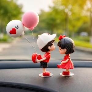 Cartoon Couple Car Dashboard Ornament Romantic Interior Decor Gift for Her