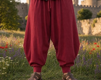 Viking Sarouel Pants Men Medieval Renaissance Harem Pants LARP Ren Faire Costume