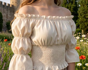 Medieval Chemise Shirt Women Pirate Blouse Steampunk Top Costume Renaissance