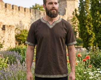 Viking Tunic Medieval Costume Tunic Pirate Ren Faire Cosplay GN Larp Norse Scandinavian Fantasy Tavern