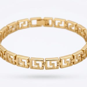 Gold-plated bracelet Greek key style. bild 2