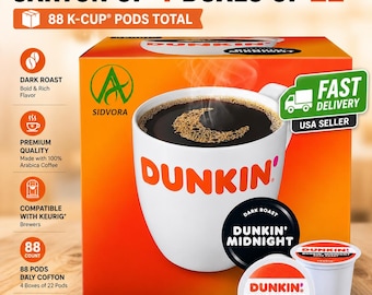 Dark Roast K-Cup Coffee Pods 88 Count Compatible with Keurig