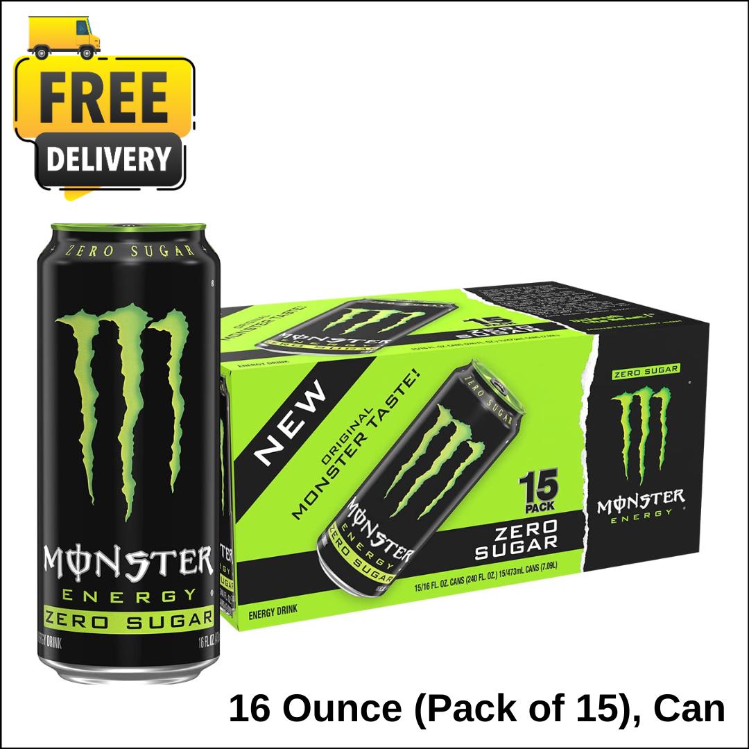 Monster Energy Zero Sugar Drink 16 Oz Cans | Original Green Flavor