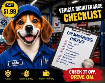 Instant USA & Canada Vehicle Checklist PDF | Vehicle History Style Template | Printable Instant Digital Download