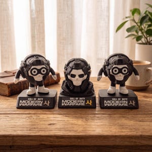 Estatueta Busto da Cabeça do Ghost de Call of Duty – Feita à Mão em 2 Estilos, Presente para Gamers para Decoração de Mesa