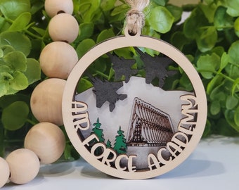 Air Force Academy Ornament • Air Force Ornament •  Colorado 3D Ornament • 2022 Christmas Ornament • Custom Ornament • Laser Cut Ornament