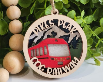 Pikes Peak Cog Railway Colorado Ornament • Colorado 3D Ornament  • 2022 Christmas Ornament  • Custom Ornament • Laser Cut Ornament