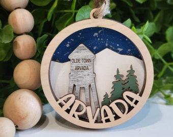 Arvada Colorado Ornament • Colorado 3D Ornament  • 2022 Christmas Ornament  • Custom Ornament • Laser Cut Ornament