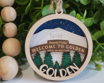 Golden Colrado Ornament • Colorado 3D Ornament  • 2022 Christmas Ornament  • Custom Ornament • Laser Cut Ornament