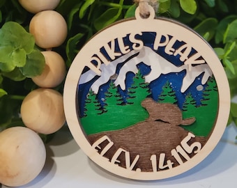 Pikes Peak Colorado Ornament • Colorado 3D Ornament  • 2022 Christmas Ornament  • Custom Ornament • Laser Cut Ornament