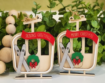 Gondola Christmas Ornament - Skisons Greeting - Merry Christmas Ornament