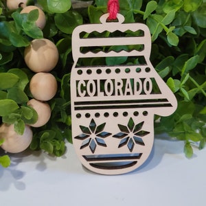 Colorado Mitten Ornament • Personalized Ornament  • 2022 Christmas Ornament •  State Ornament • Custom Ornament