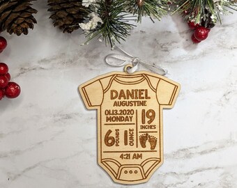 Baby's First Christmas Ornament • Personalized Ornament • Commemorative Ornament • 2020 Christmas Ornament • Onesie Ornament • Baby