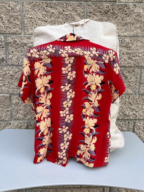 Vintage Red Silk Hawaiian Dress Co-ord - 2 pieces… - image 8