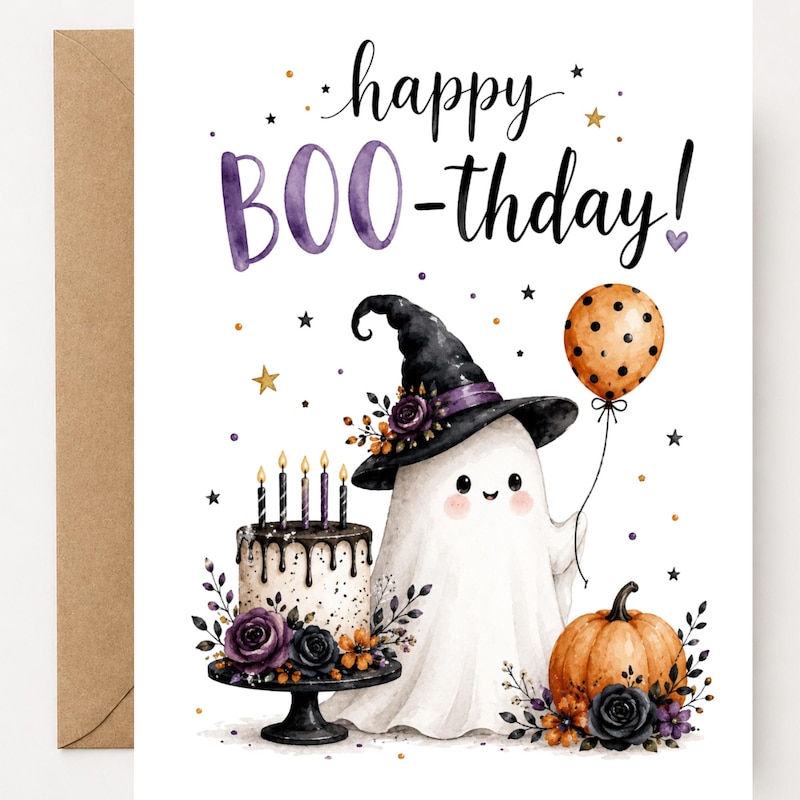 Boo Pdf Boo Thday Card - Etsy