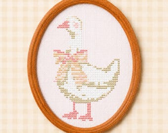 gemütliche Schleife Gans Kreuzstichmuster PDF | Anfänger Stickdatei Gans