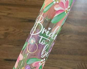 Hand Painted Champagne Flutes: Personalized Bridal Wedding Gift