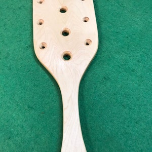 Maple frat style spanking paddle with holes