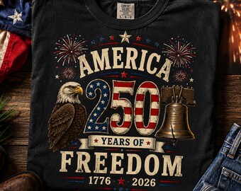 America 250 Years Freedom Shirt, Patriotic Eagle Liberty Bell Tee (1776-2026)