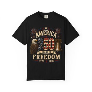 Amerika 250 Jahre Freiheit T-Shirt, Patriotisches Adler-Freiheitsglocken-T-Shirt (1776-2026) Bild 2