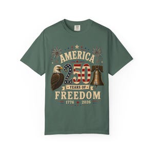 Amerika 250 Jahre Freiheit T-Shirt, Patriotisches Adler-Freiheitsglocken-T-Shirt (1776-2026) Bild 6