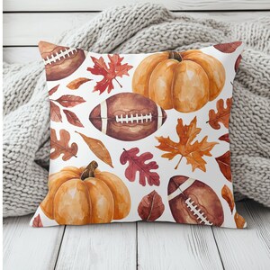 Fall Pillow Cover| Football Faux Suede Square Pillowcase