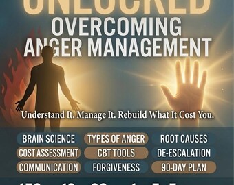 Unlocked Overcoming Anger Management Guide | CBT Workbook | 90-Day Plan | Self Help Ebook | Instant Download