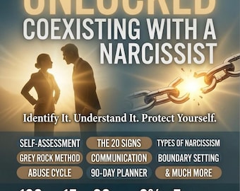 Unlocked Coexisting With A Narcissist PDF | Grey Rock, Boundaries, Abuse Cycle, 90-Day Planner | Instant Digital Download