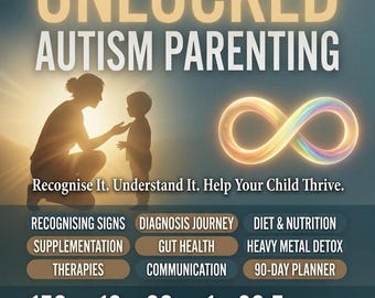 Unlocked Autism Parenting PDF | Signs, Diagnosis, Diet, Supplements, Therapies, 90-Day Planner | Digital Download