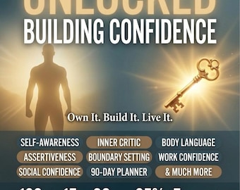 Unlocked Building Confidence PDF | Inner Critic, Boundaries, Assertiveness, 90-Day Planner | Instant Digital Download