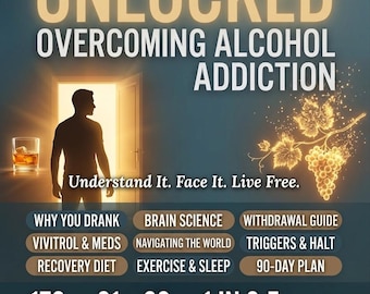 Unlocked Overcoming Alcohol Addiction Guide | 90-Day Sobriety Planner | Self Help Ebook | Instant Download