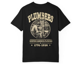 Vintage Plumber Shirt, Keeping America Flowing Tee, Patriotic Tradesman Gift