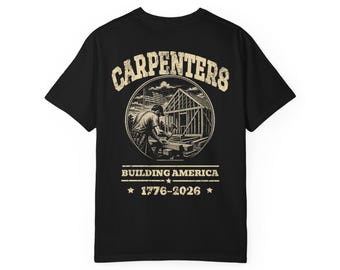 Vintage Carpenter Shirt, Building America Patriotic Tradesman Tee