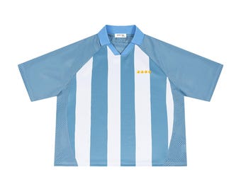 Unisex Gestreiftes Mesh Boxy Fußballtrikot