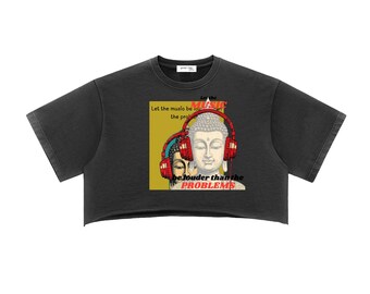Schnee gewaschen Raw Edge Crop Top